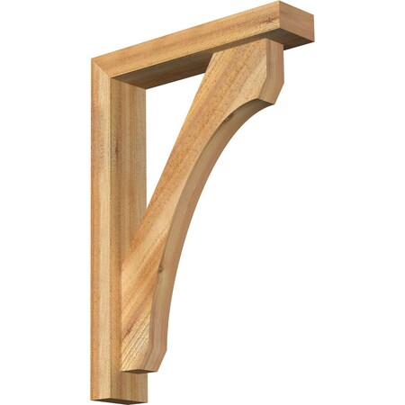 Ekena Millwork Legacy Block Rough Sawn Bracket w/ Offset Brace, Western Red Cedar, 4"W x 18"D x 26"H BKT0402X18X26LEC05RWR